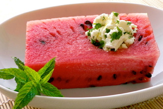 watermelon with feta