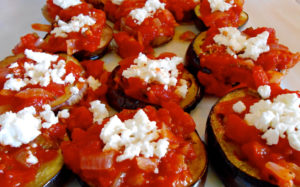 Baked Eggplant with Feta Cheese and Olive Oil