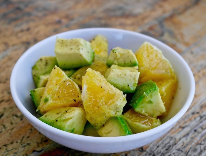 Cretan Avocado and Orange Salad with Olive Oil Dressing