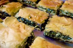 Hortopita: Greek Spinach and Greens Pie with Herbs and Feta Cheese