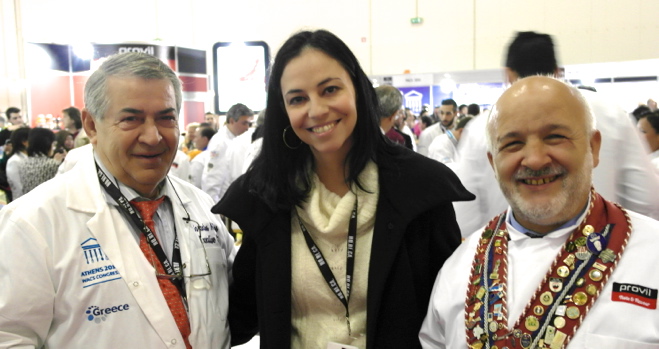 With Chefs N. Sarantos (Founder of Hellenic Chef’s Association) & G. Afthinos (President of Chefs Club of Corfu)