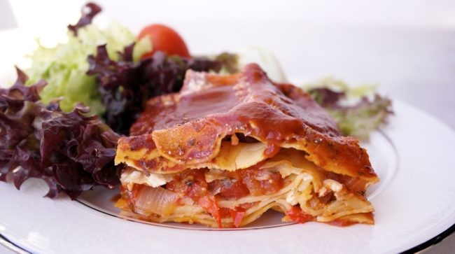 Vegetarian Lasagna with Feta Cheese