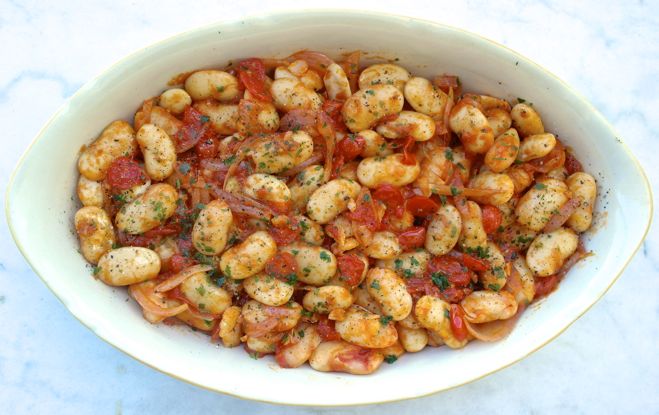 Gigantes Plaki - Tender Greek Roasted Beans in Tomato Sauce-image