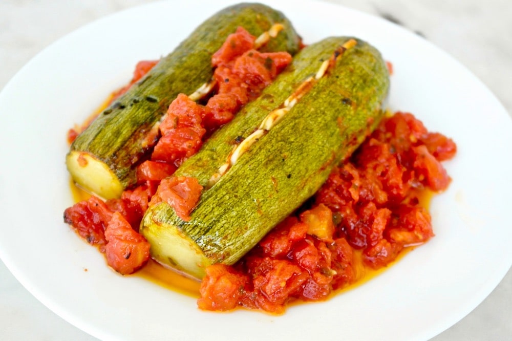 Roasted zucchini and tomatoes