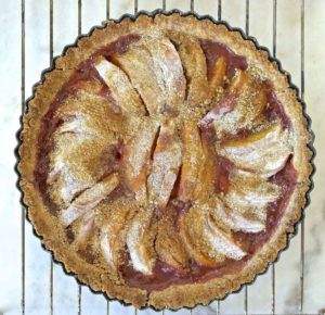 Light Peach Tart with Whole Wheat Olive Oil Crust