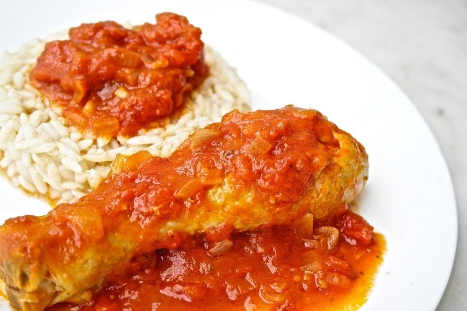 Greek Chicken Cooked in Tomato Sauce Kotopoulo Kokkinisto