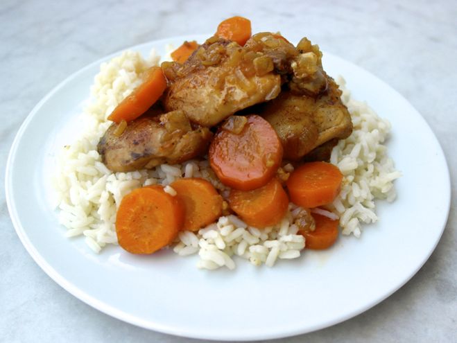 Honey lemon chicken and carrots