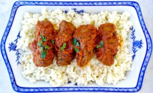 Baked Spiced Greek Meatballs in Tomato Sauce-Soutzoukakia