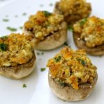 Greek style stuffed mushrooms