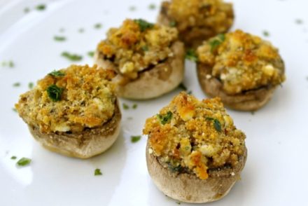 Greek style stuffed mushrooms