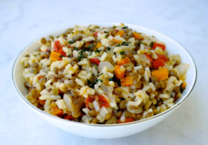 Greek Lentils and Rice-Fakorizo