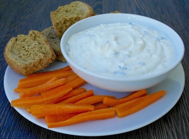 Greek yogurt herb feta dip