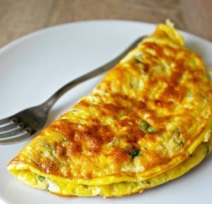 Greek Omelette with Feta Cheese and Fresh Mint