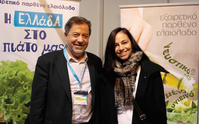 And that's me! With George Economou, General Director of the Greek Association of Industries & Processors of Olive Oil.