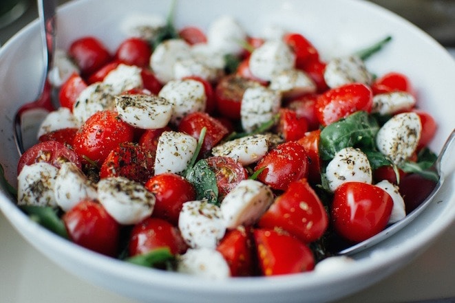 Tomatoes and mozzarella