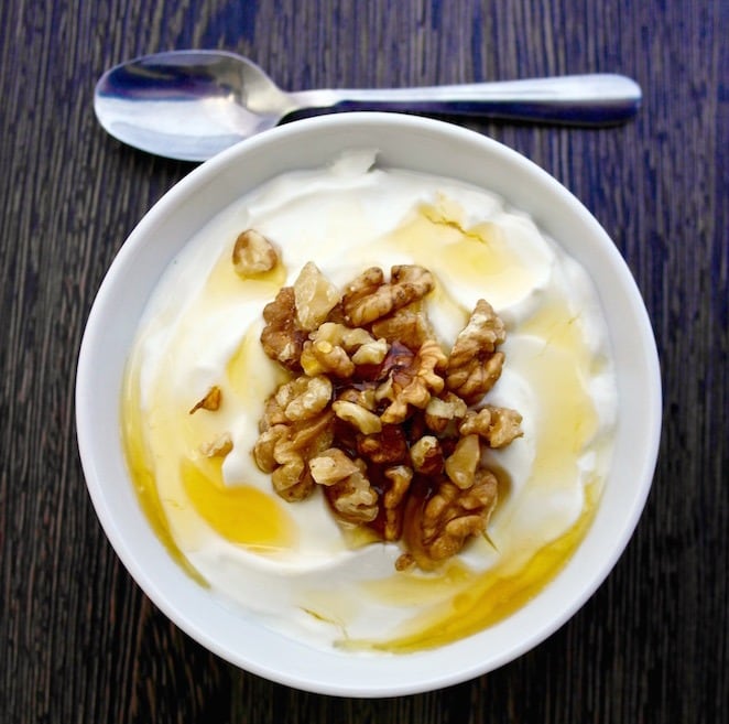 Greek Yogurt with Honey and Walnuts Mediterranean Food