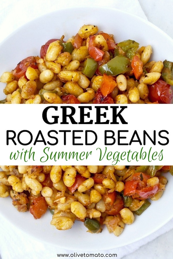 Greek roasted white beans with summer vegetables