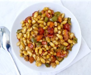 Greek Style Roasted White Beans with Vegetables