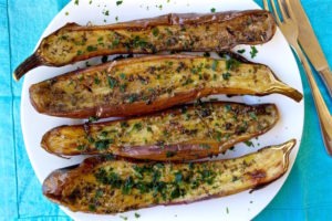 Roasted Marinated Eggplant Appetizer