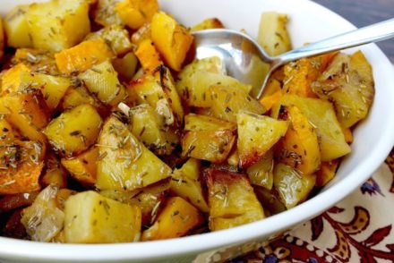 roasted butternut squash and potatoes