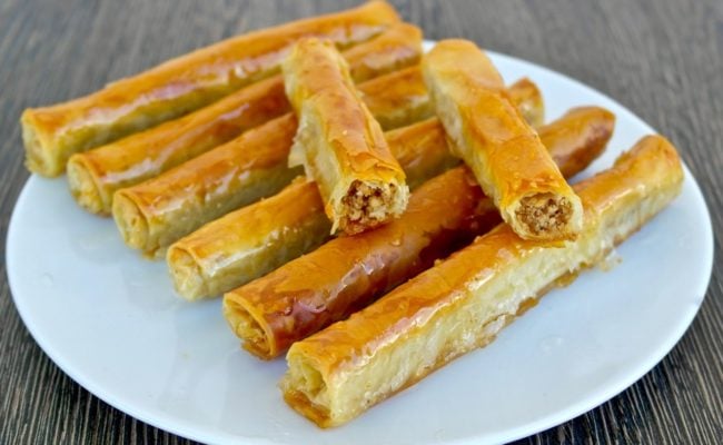 Baklava Rolls Walnut phyllo rolls