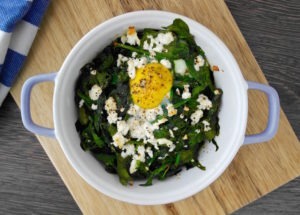 Baked Eggs with Spinach and Feta