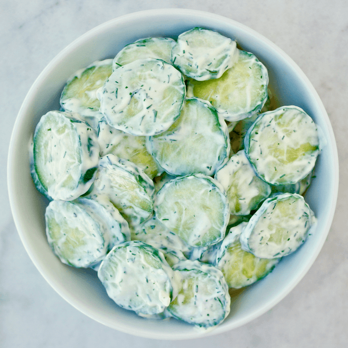 Cucumber salad with tzatziki
