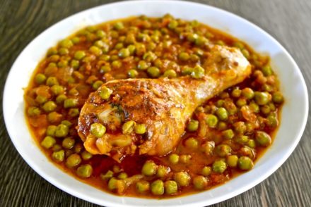 Greek chicken with peas