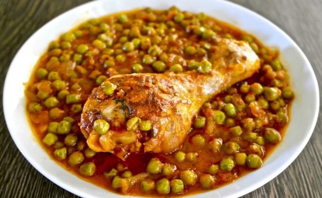 Greek chicken with peas