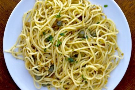 Pasta with Capers, Garlic and Toasted Breadcrumbs