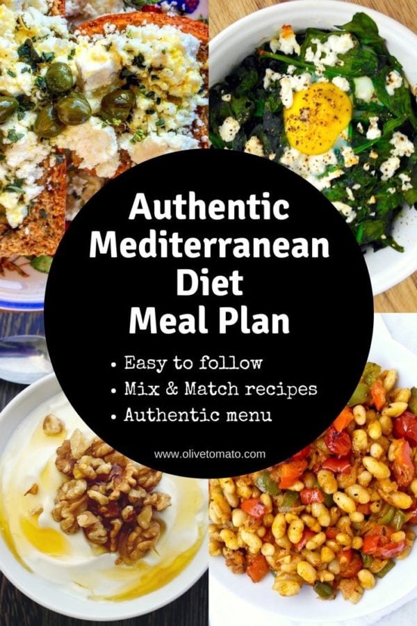 The Authentic Mediterranean Diet Meal Plan And Menu Olive Tomato
