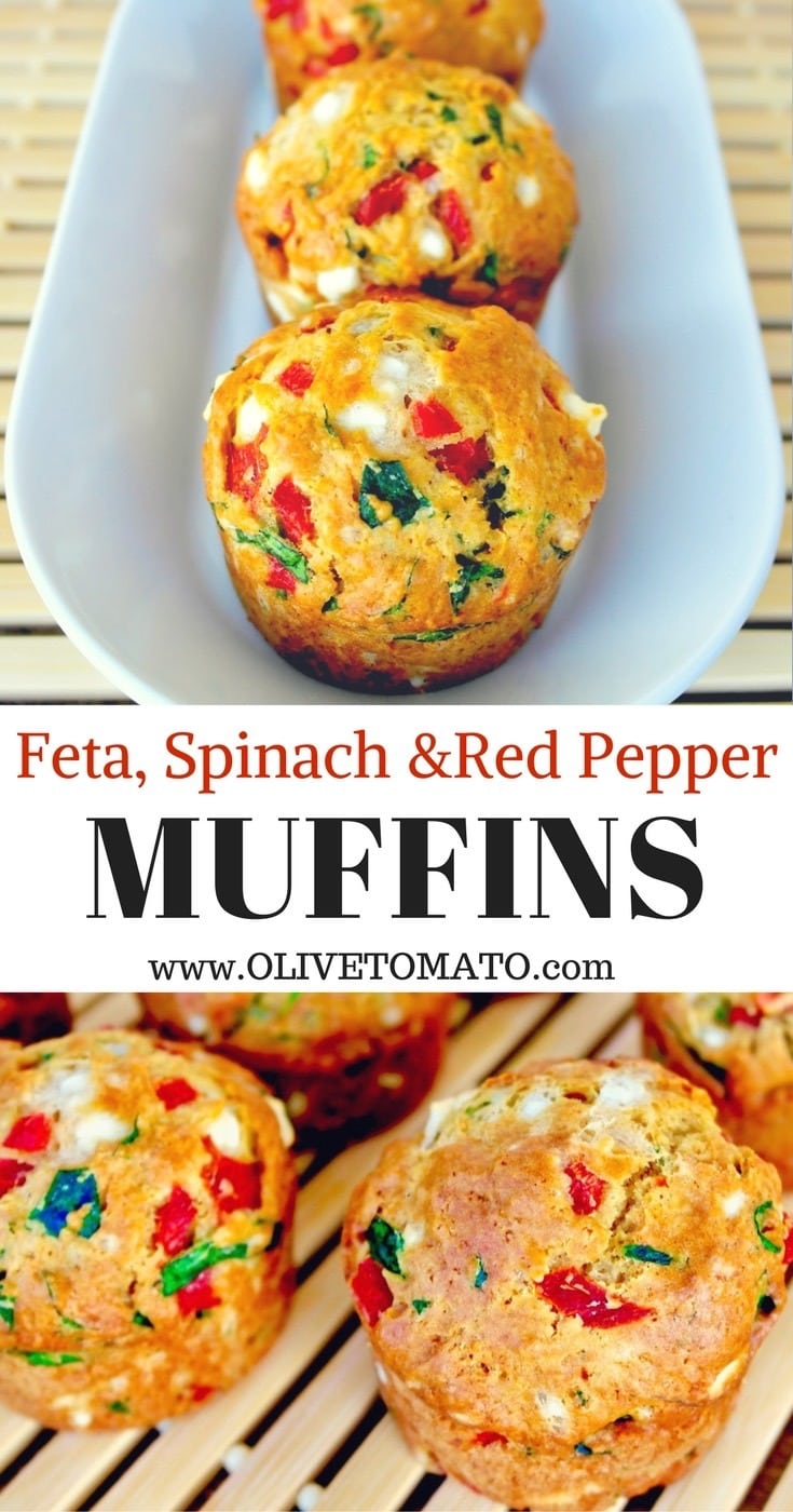 Feta, Spinach & Red Pepper Muffins