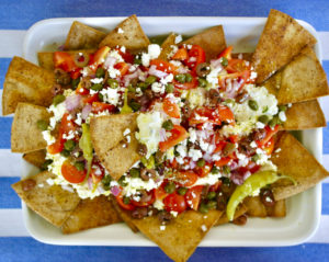 Greek Style Nachos with Spicy Whipped Feta