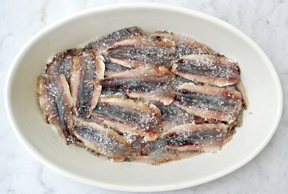 Greek Cured and Marinated Anchovies Gavros Marinatos