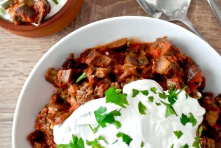 Greek Roasted eggplant with tomato