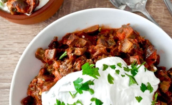 Greek Roasted eggplant with tomato