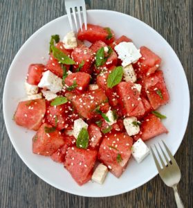 Watermelon and Feta Salad with Honey Balsamic Vinaigrette