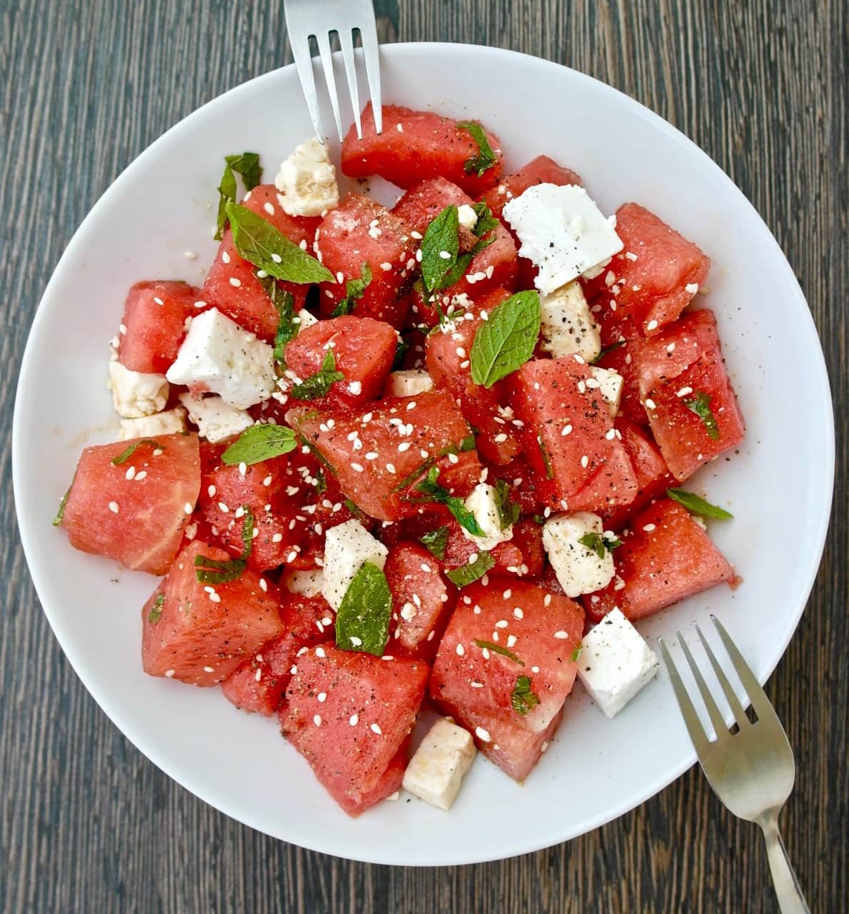 Watermelon and feta salad