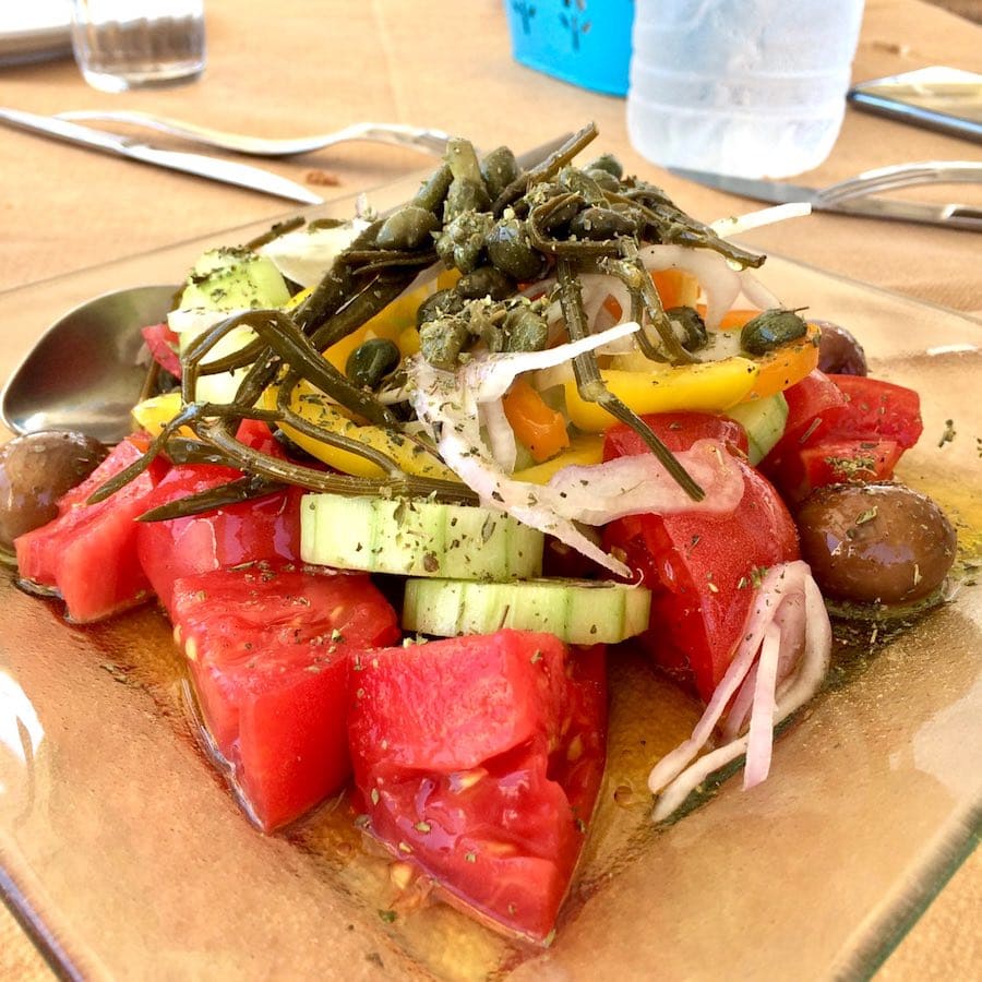 Greek salad with capers