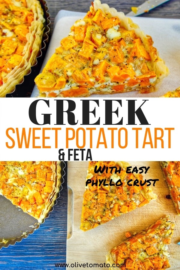 Greek potato and feta tart