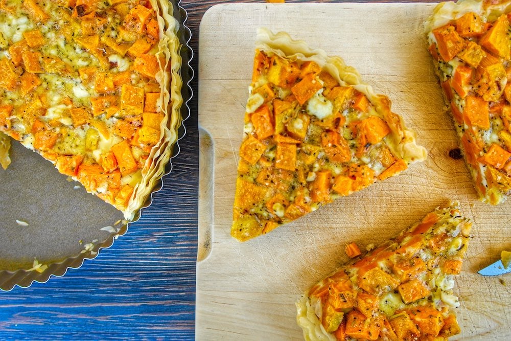 Easy Sweet Potato and feta tart