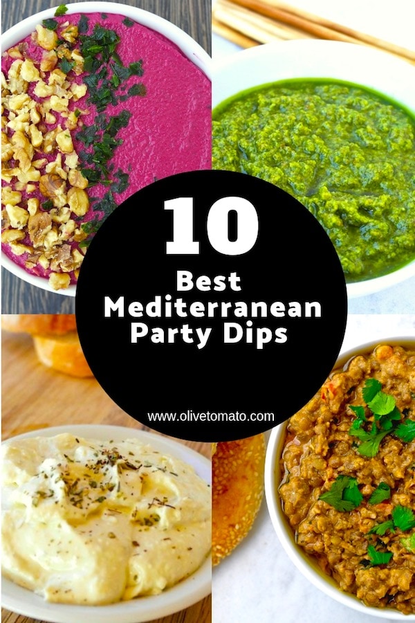 10 Mediterranean Party Dips that everybody will love #dips #mediterraneandiet #tzatziki #hummus #dips #spreads #sauce #healthy