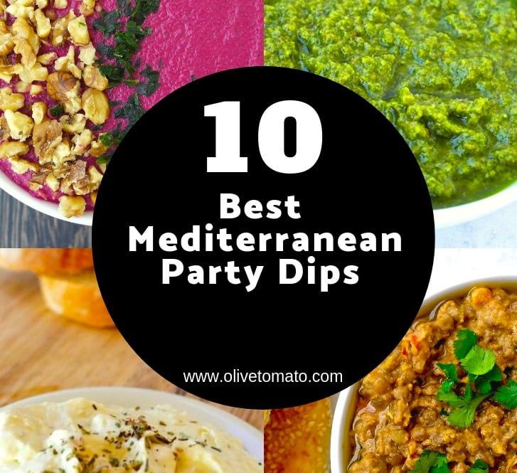 10 Mediterranean Party Dips that everybody will love #dips #mediterraneandiet #tzatziki #hummus #dips #spreads #sauce #healthy