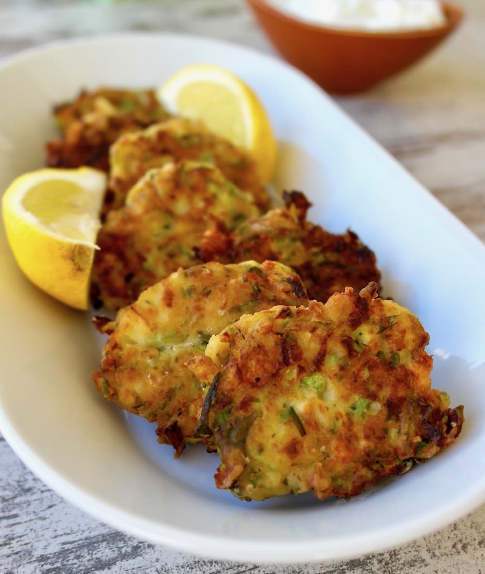 Greek zucchini patties with feta and herbs