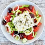 Greek salad (tomatoes, cucumber, pepper, onion and olives) with feta cheese #salad #Greek #Mediterranean #summer