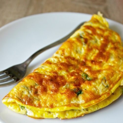 Greek Omelette with Feta Cheese and Fresh Mint