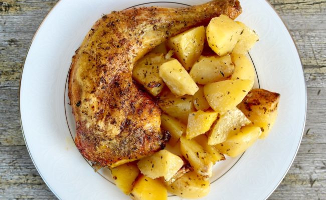 Greek Roasted Lemon Chicken with potatoes