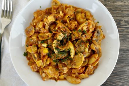 One-pot Mushroom-leek casserole