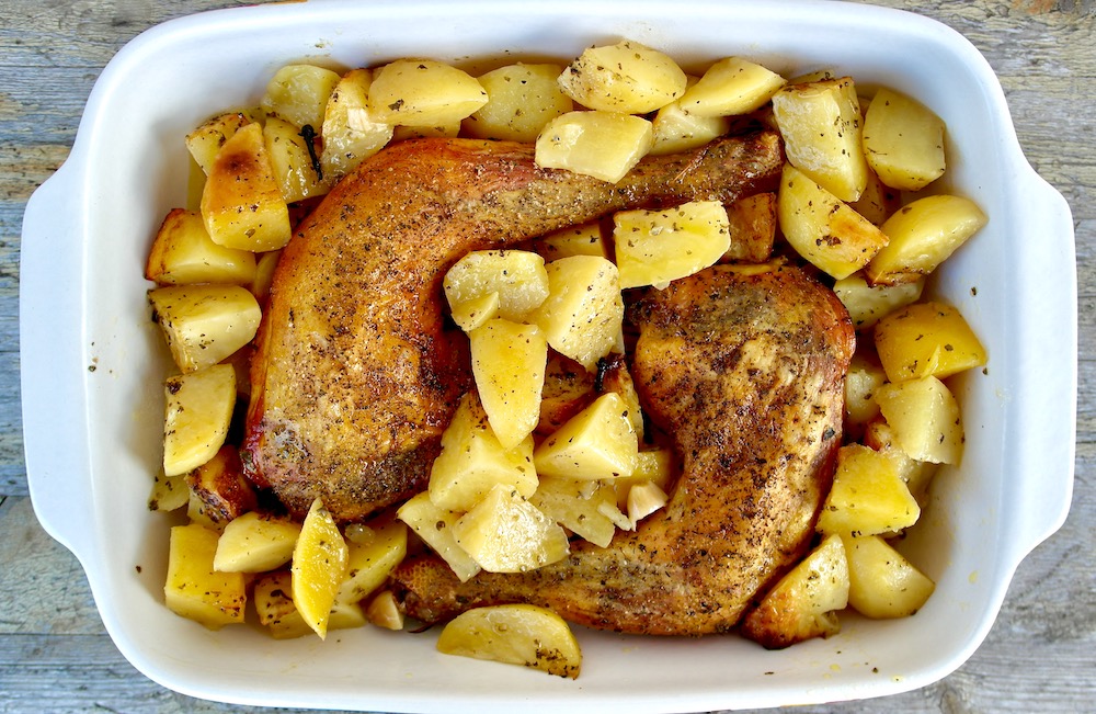 Greek Roasted Lemon Chicken with potatoes