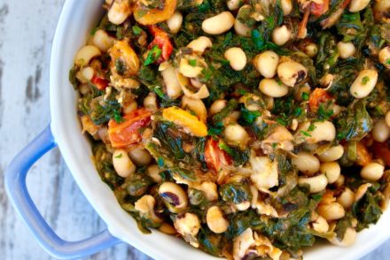 Stewed Black eyed peas and spinach